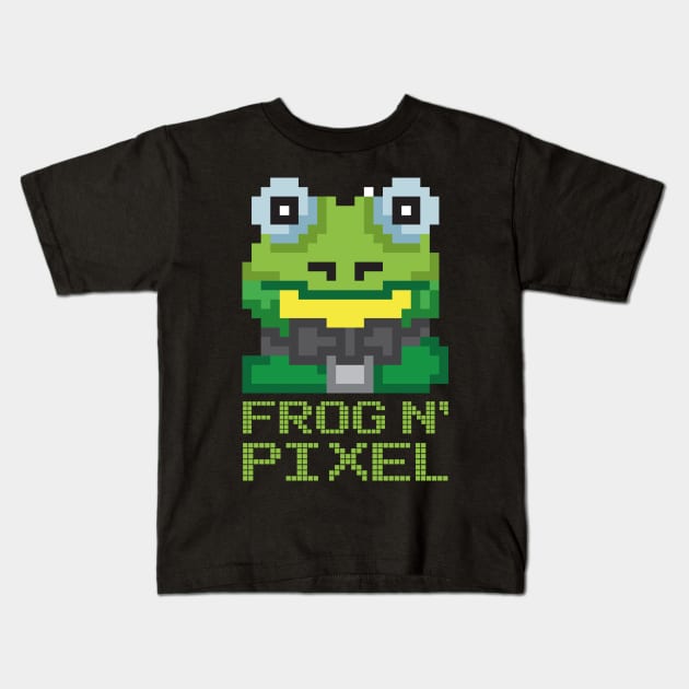 Frog N' Pixel Frog Pixel Gamers Gift Kids T-Shirt by melostore